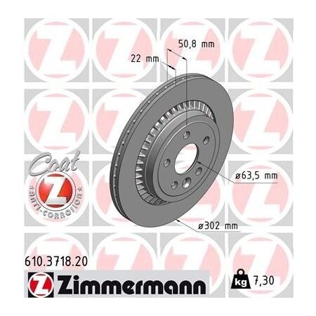 Zimmermann Brake Disc - Standard/Coated, 610371820 610371820